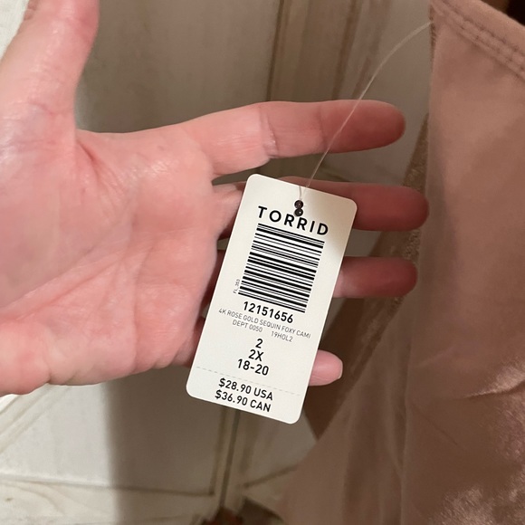 Torrid NWT blush pink sequin tank 2X - Picture 5 of 6